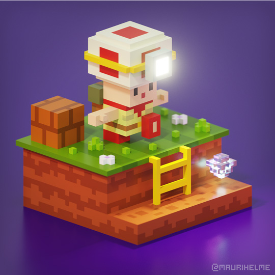 Voxel Art Captain Toad