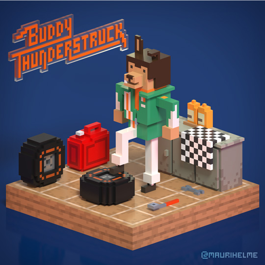Voxel Art Buddy Thunderstruck