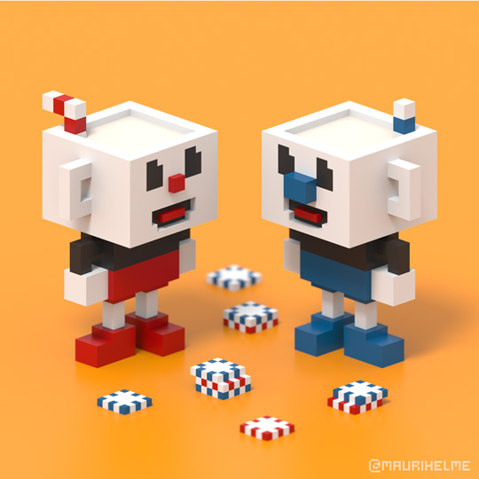 Voxel Art Cuphead