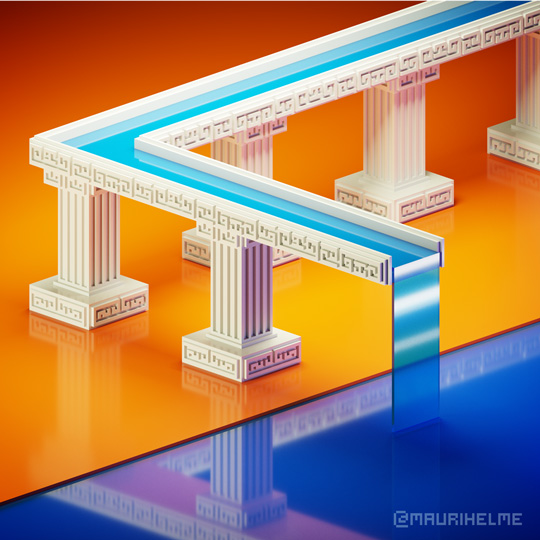 Voxel Art Aqueduct