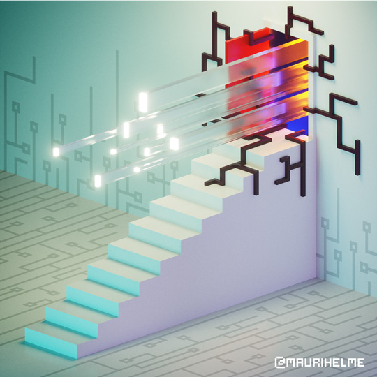 Voxel Art Red Door
