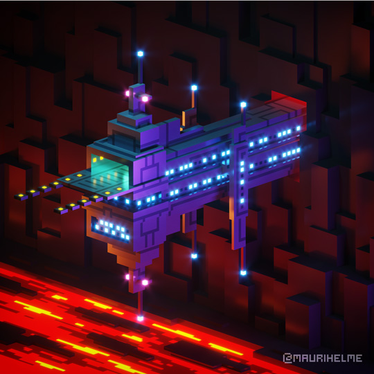 Voxel Art Sci-fi Structure