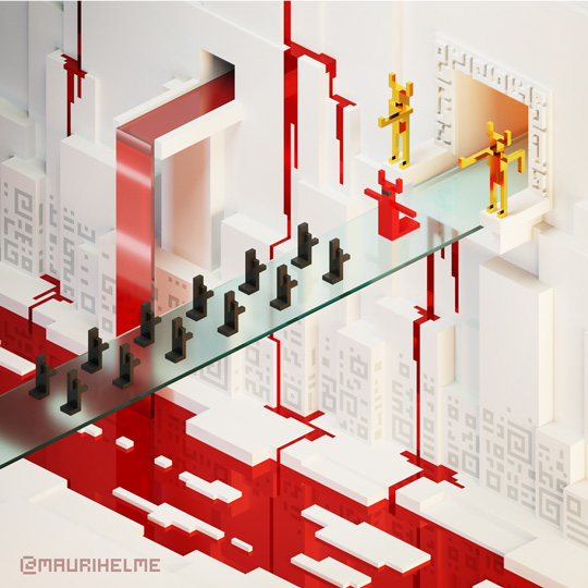 Voxel Art Blood River