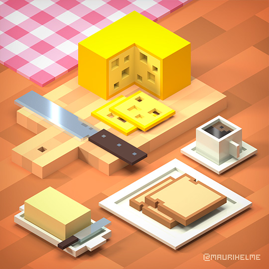 Voxel Art Cheese